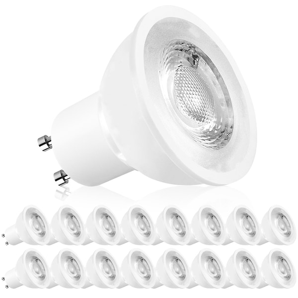 Luxrite MR16 LED Light Bulbs 6.5W (50W Equivalent) 500LM 3000K Soft White Dimmable GU10 Base 16-Pack LR21501-16PK - main